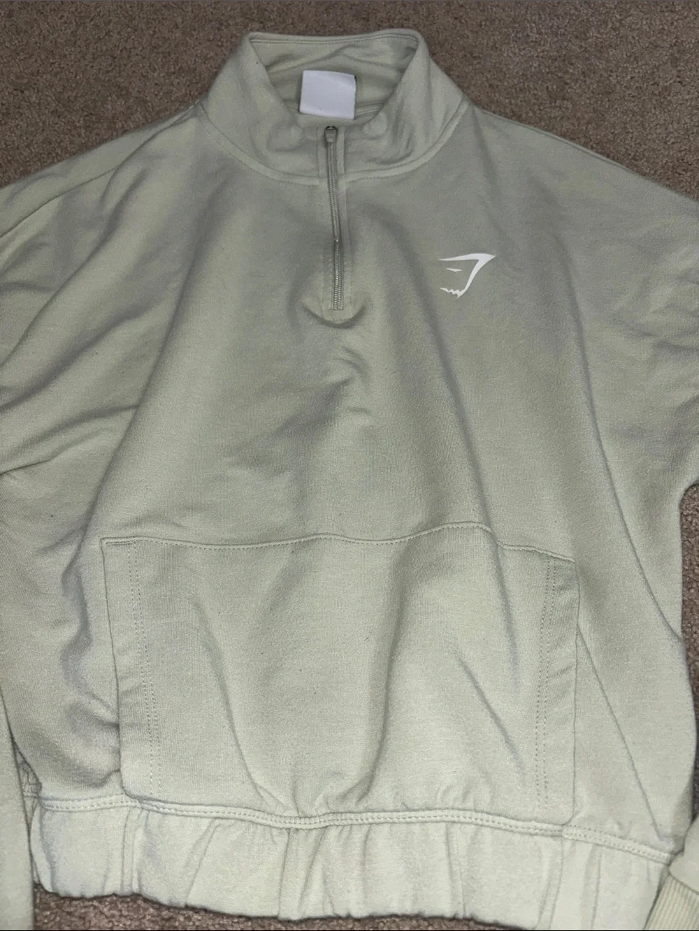Gymshark Men's Zip Pullover Sweater in Sage Green